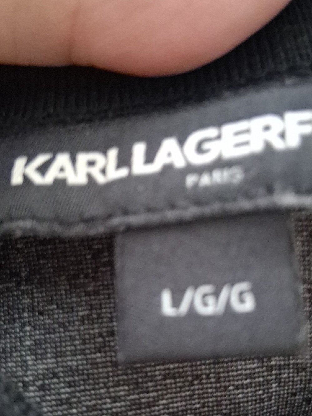 Karl Lagerfeld Black Pinstriped Zip Jacket with White Trim - Picture 6 of 6